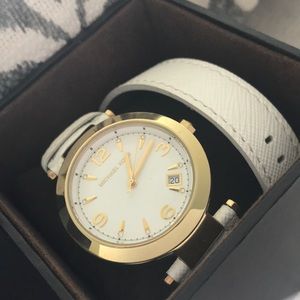White leather Michael Kors double band watch
